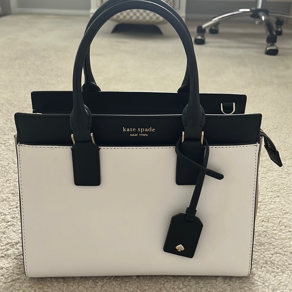 Kate spade black/white/tan fall bag